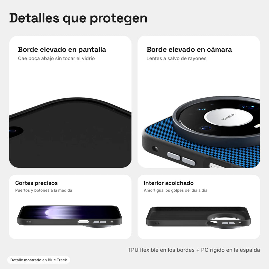 Carbono Deluxe MagSafe: bordes elevados en pantalla y cámara, cortes precisos e interior acolchado