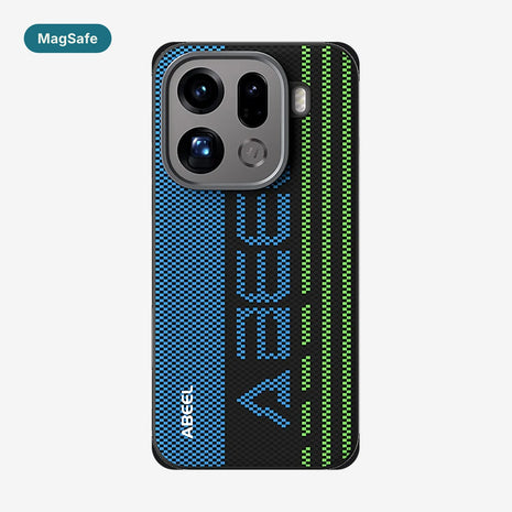 Case Carbono Deluxe MagSafe Oppo Find X9 Pro Blue Track: funda con imanes MagSafe y diseño tipo carbono