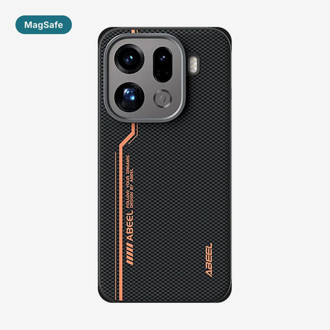 Case Carbono Deluxe MagSafe Oppo Find X9 Pro Bronze Elite: funda con imanes MagSafe y diseño tipo carbono