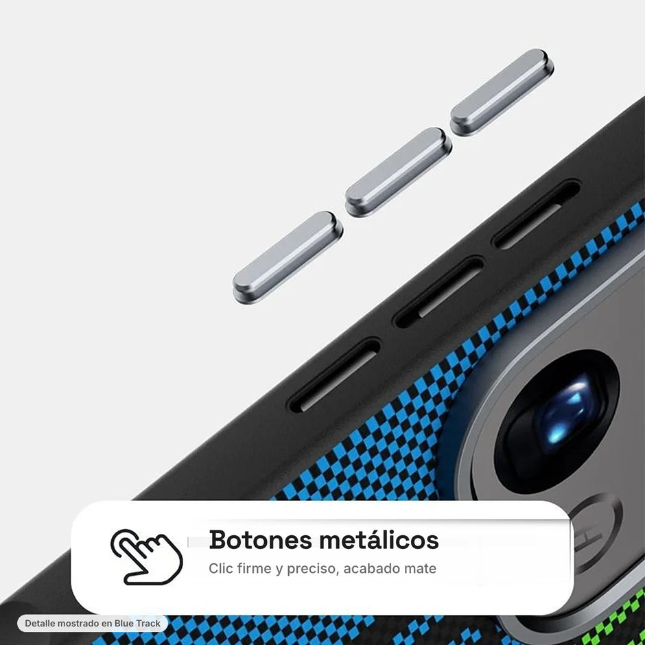 Carbono Deluxe MagSafe: botones metálicos