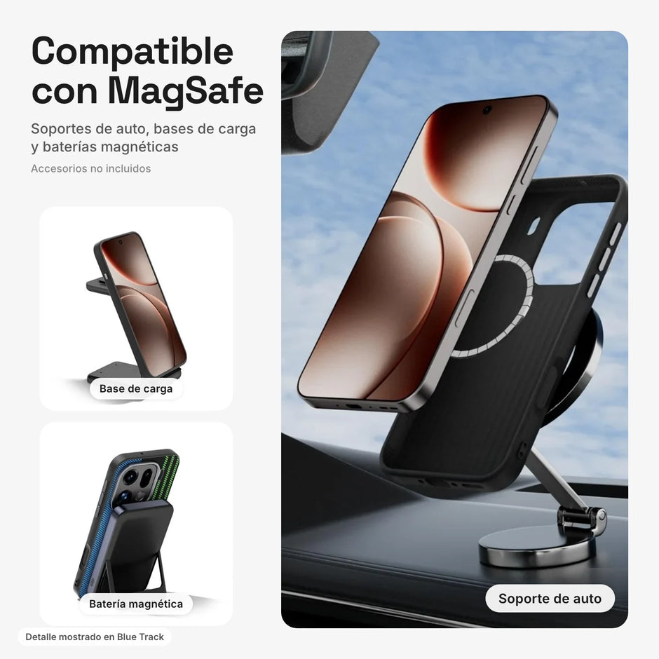 Carbono Deluxe MagSafe compatible con soportes de auto, bases de carga y baterías magnéticas