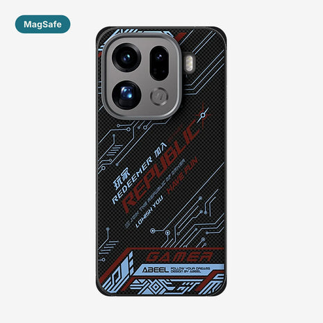 Case Carbono Deluxe MagSafe Oppo Find X9 Pro Redeemer Edition: funda con imanes MagSafe y diseño tipo carbono