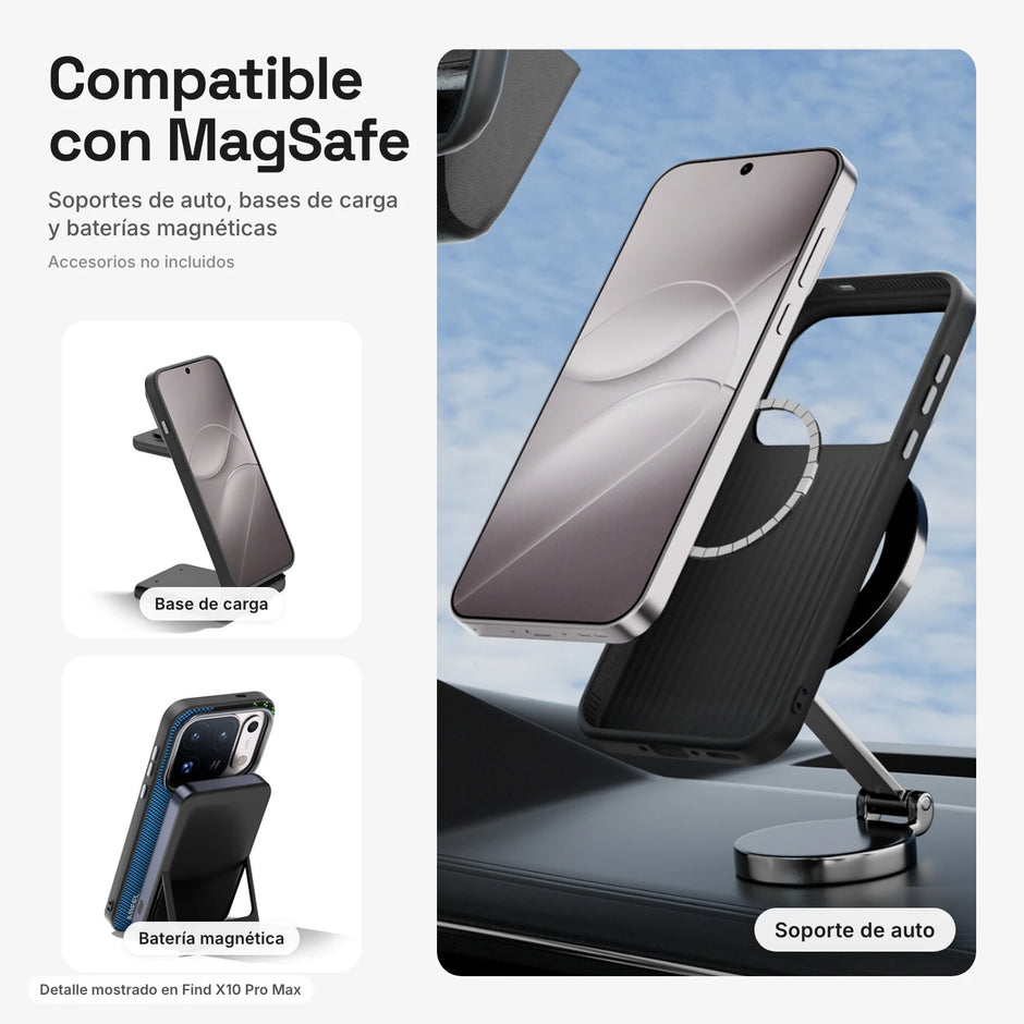 Carbono Deluxe MagSafe compatible con soportes de auto, bases de carga y baterías magnéticas