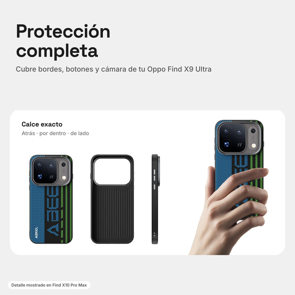 Carbono Deluxe MagSafe Oppo Find X9 Ultra: protección completa de bordes, botones y cámara