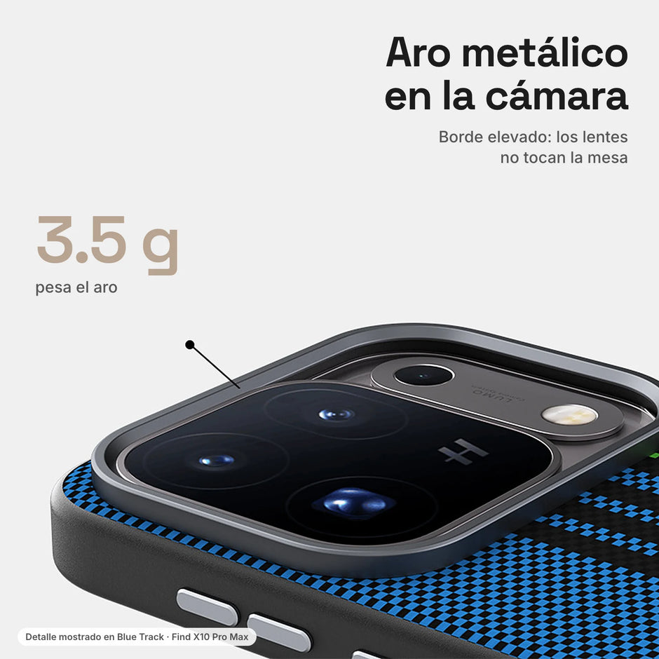 Carbono Deluxe MagSafe: aro metálico elevado que protege la cámara