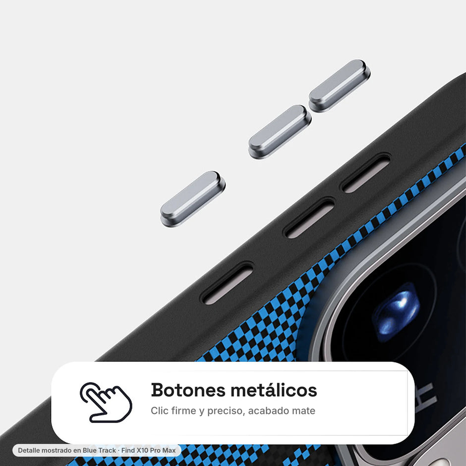 Carbono Deluxe MagSafe: botones metálicos