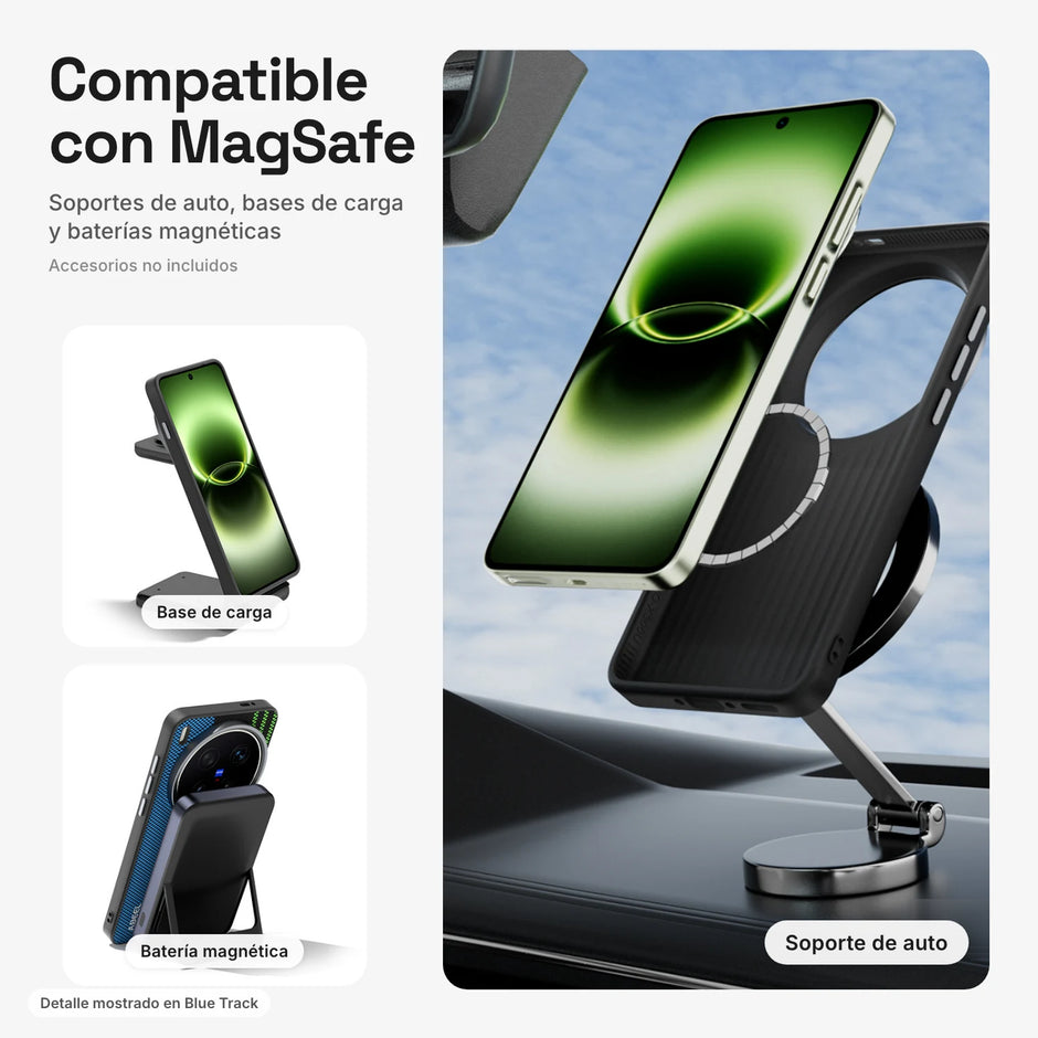 Carbono Deluxe MagSafe compatible con soportes de auto, bases de carga y baterías magnéticas