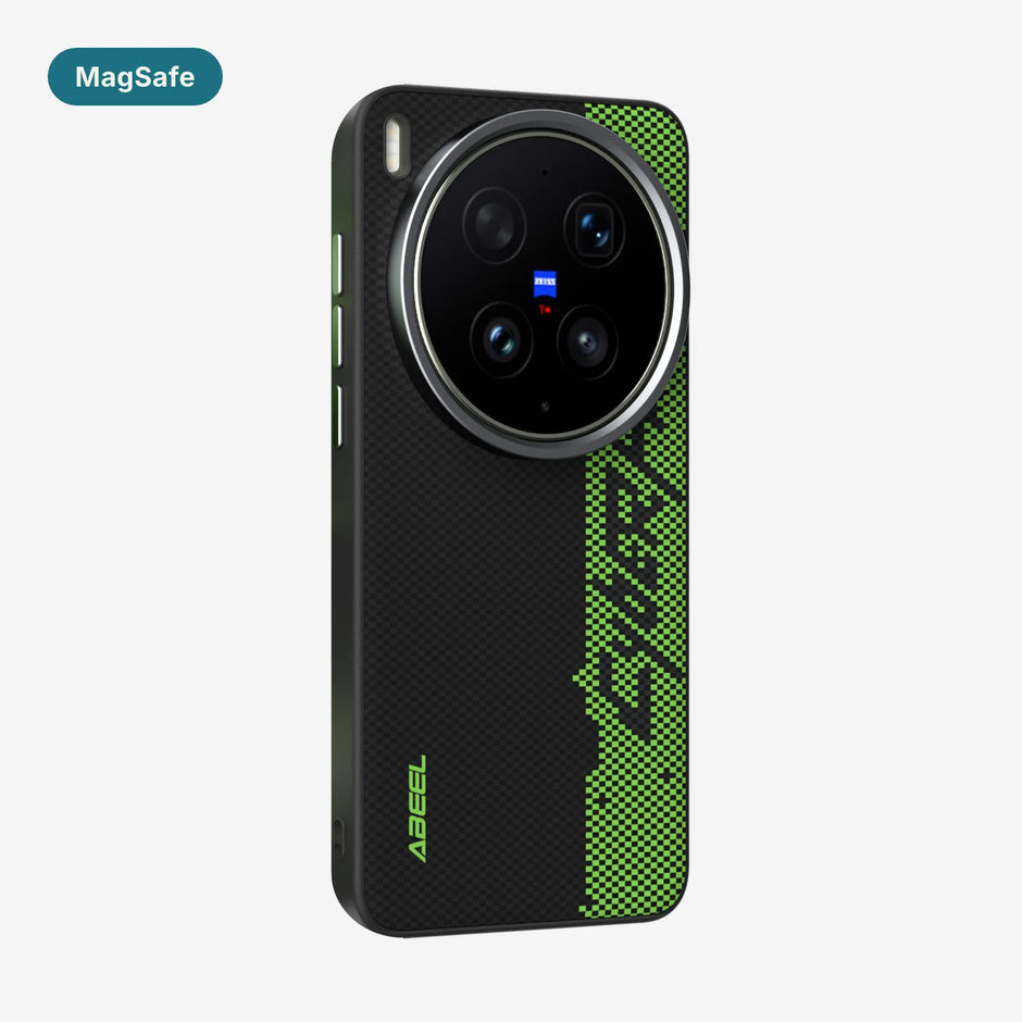 Case Carbono Deluxe MagSafe Vivo X300 Pro / Vivo X300 Ultra Neon Code: funda con imanes MagSafe y diseño tipo carbono