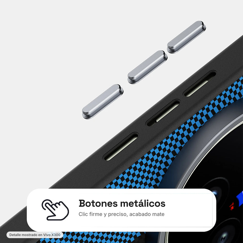 Carbono Deluxe MagSafe: botones metálicos
