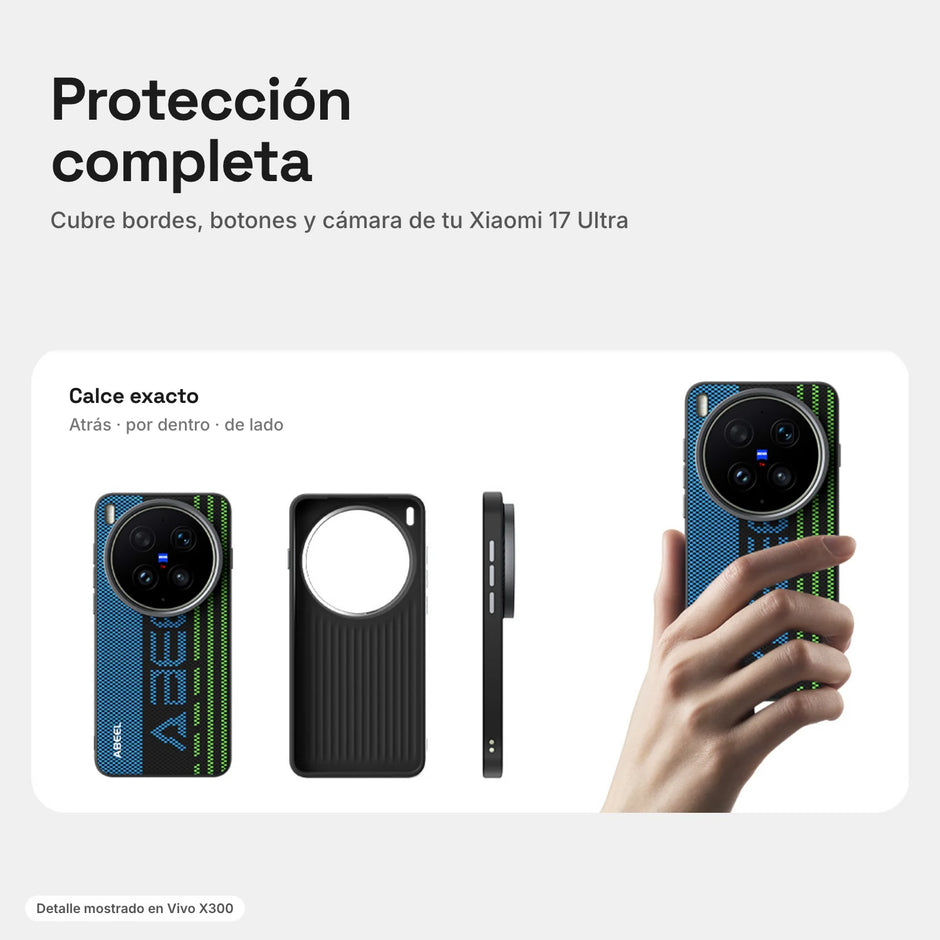 Carbono Deluxe MagSafe Xiaomi 17 Ultra: protección completa de bordes, botones y cámara