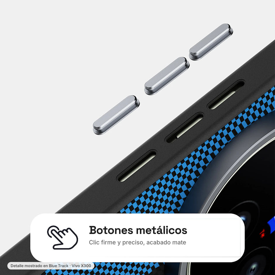 Carbono Deluxe MagSafe: botones metálicos