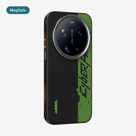 Case Carbono Deluxe MagSafe Xiaomi 17 Ultra Neon Code: funda con imanes MagSafe y diseño tipo carbono