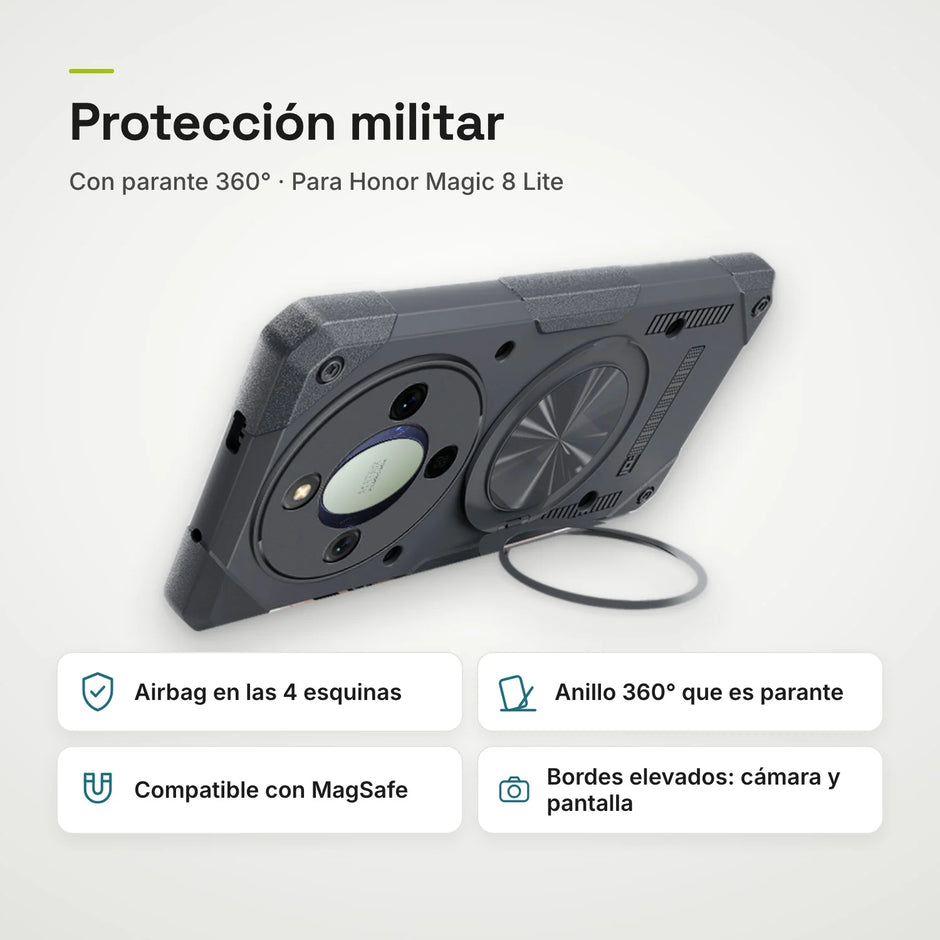 Case Fat Armor Parante 360 MagSafe Honor Magic 8 Lite | Gris Titanio