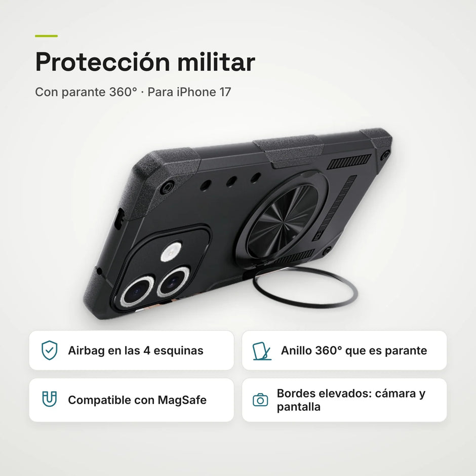 Case Fat Armor Parante 360 MagSafe iPhone 17 | Negro Grafito