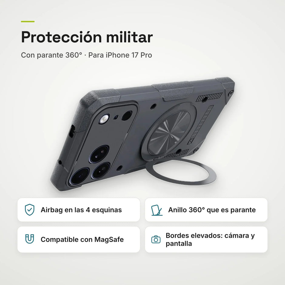 Case Fat Armor Parante 360 MagSafe iPhone 17 Pro | Gris Titanio