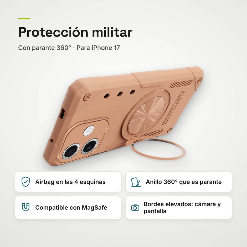 Case Fat Armor Parante 360 MagSafe iPhone 17 | Titanio Desierto