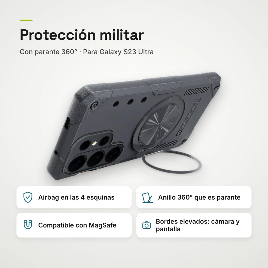 Case Fat Armor Parante 360 MagSafe Samsung Galaxy S23 Ultra | Gris Titanio
