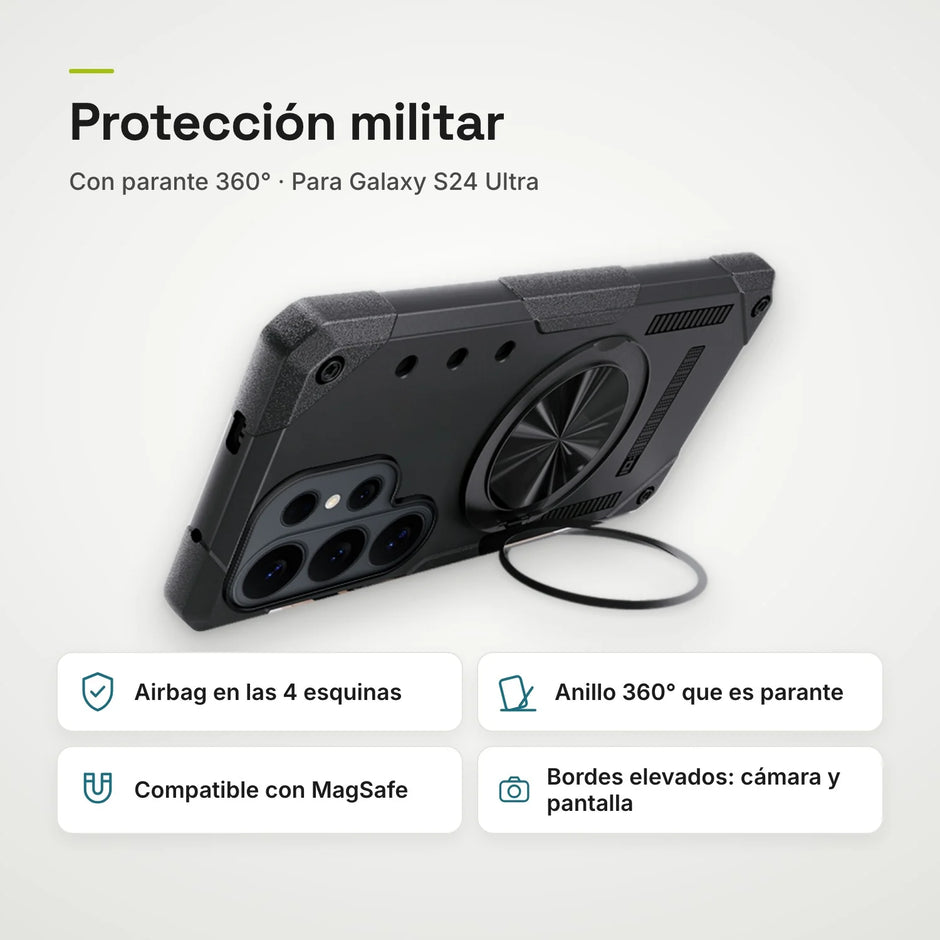 Case Fat Armor Parante 360 MagSafe Samsung Galaxy S24 Ultra | Negro Grafito