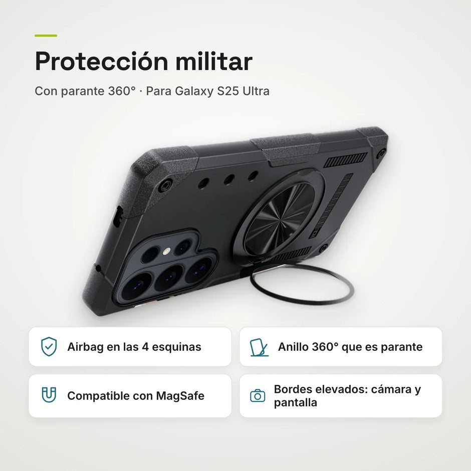 Case Fat Armor Parante 360 MagSafe Samsung Galaxy S25 Ultra | Negro Grafito