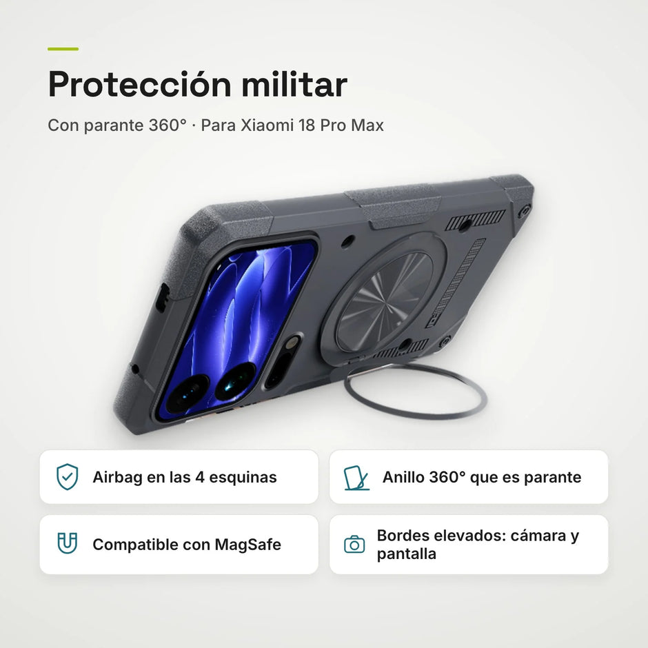Case Fat Armor Parante 360 MagSafe Xiaomi 18 Pro Max | Gris Titanio