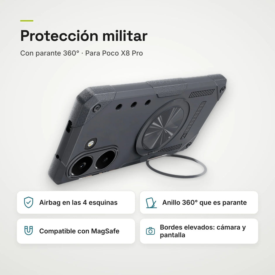 Case Fat Armor Parante 360 MagSafe Xiaomi Poco X8 Pro | Gris Titanio
