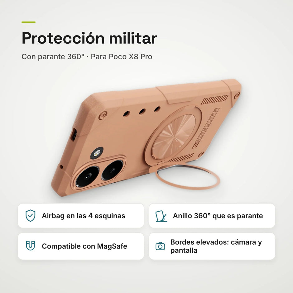 Case Fat Armor Parante 360 MagSafe Xiaomi Poco X8 Pro | Titanio Desierto
