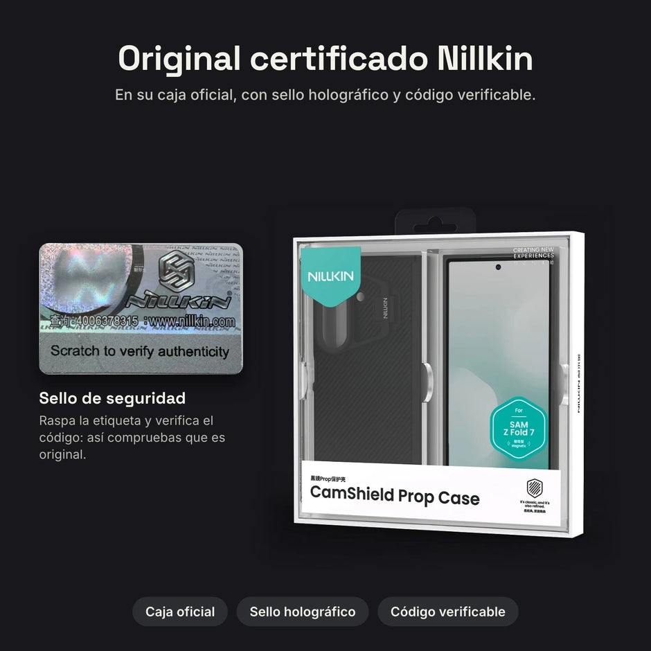 Caja oficial Nillkin con sello de autenticidad – Case Nillkin CamShield CamProp con Lápiz Galaxy Z Fold 7 | Negro