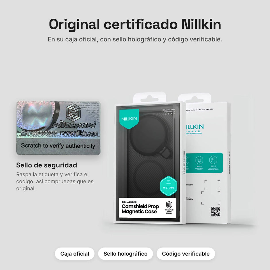 Caja oficial Nillkin con sello de autenticidad – Case Nillkin CamShield Prop Magnética Xiaomi 17 Ultra | Negro
