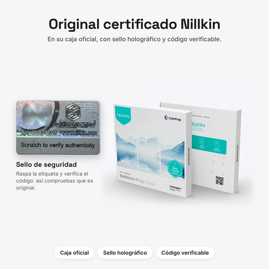 Caja oficial Nillkin con sello de autenticidad – Case Nillkin Iceblade CamProp Magnética Galaxy Z Fold 8 Ultra | Negro Medianoche