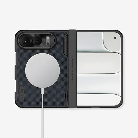 Case Nillkin Super Frosted Shield Fold Magnética iPhone Duo Negro Mate 1