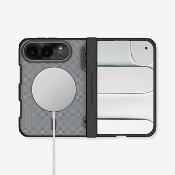 Case Nillkin Super Frosted Shield Fold Magnética iPhone Duo Negro Translúcido 1