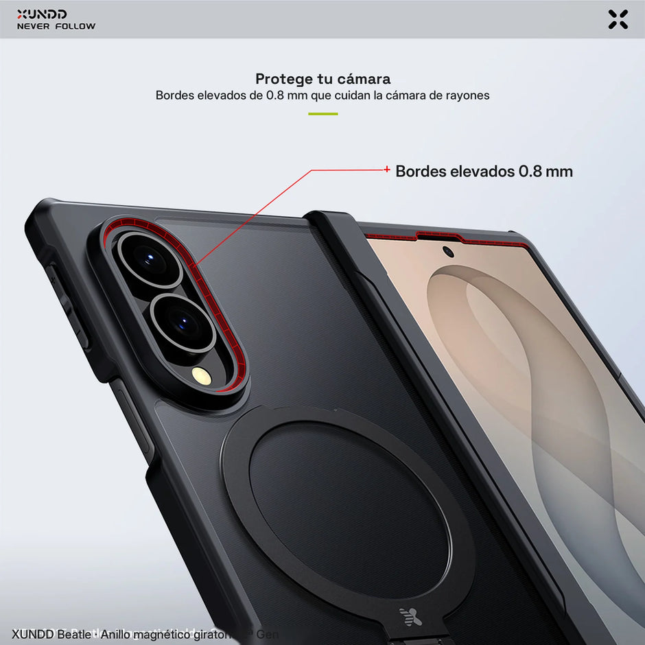 Case Xundd Beatle con Anillo Magnético Giratorio 360 2ª Gen Galaxy Z Fold 8