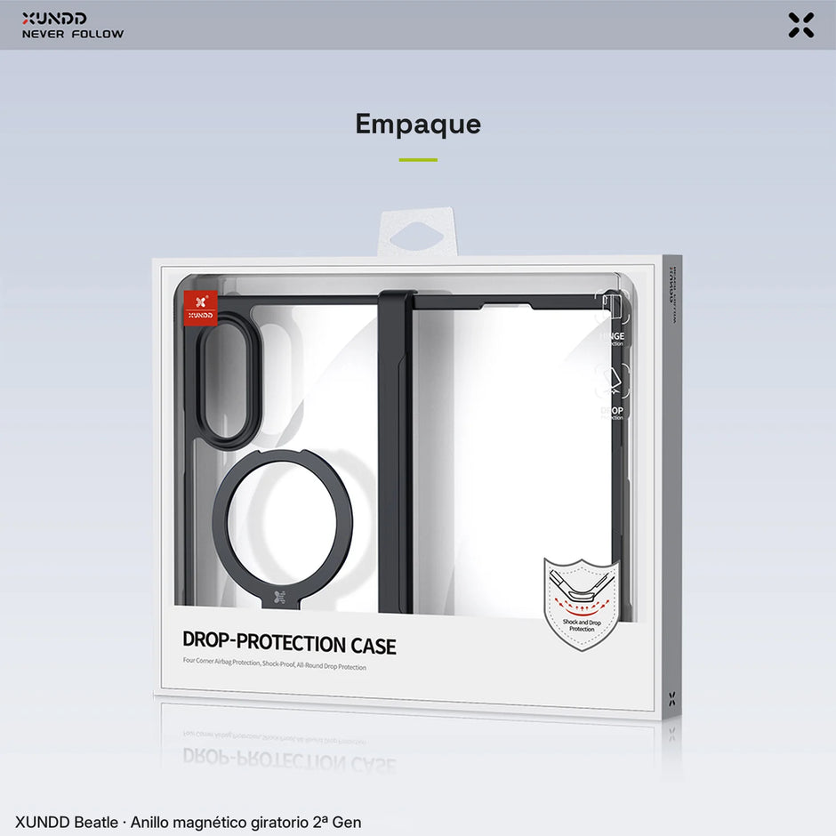 Case Xundd Beatle con Anillo Magnético Giratorio 360 2ª Gen Galaxy Z Fold 8