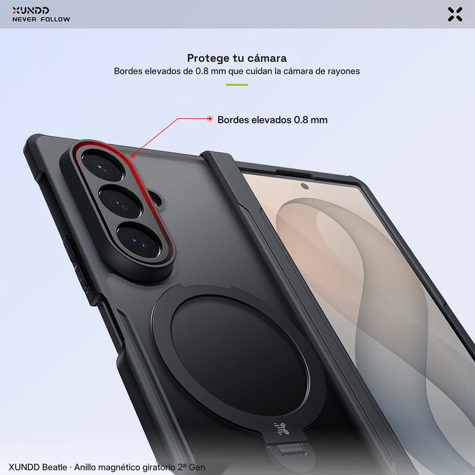 Case Xundd Beatle con Anillo Magnético Giratorio 360 2ª Gen Galaxy Z Fold 8 Ultra