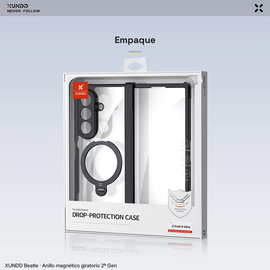Case Xundd Beatle con Anillo Magnético Giratorio 360 2ª Gen Galaxy Z Fold 8 Ultra