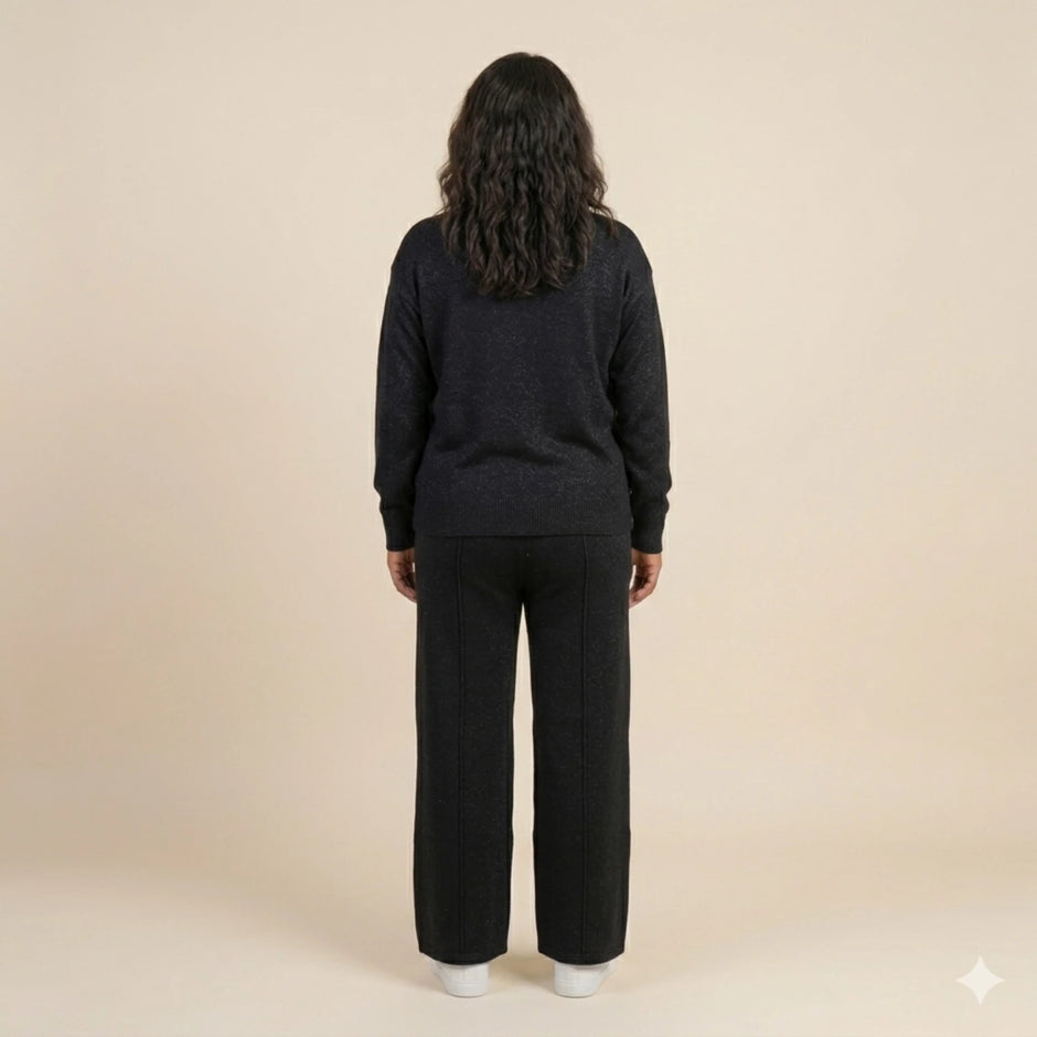 Conjunto Negro Mujer Polerón y Pantalón - Casual Premium