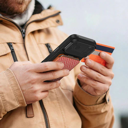 Tarjetero Parante Wallet Stand Nillkin FiberMate Magnetic ( Naranja)