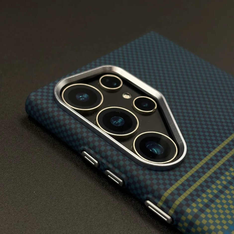 Case Ultra Delgado con Diseño Fibra de Carbono para Galaxy S23 Ultra | Luxo Azul 01