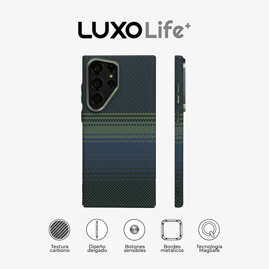 Case Ultra Delgado con Diseño Fibra de Carbono para Galaxy S23 Ultra | Luxo Azul 01
