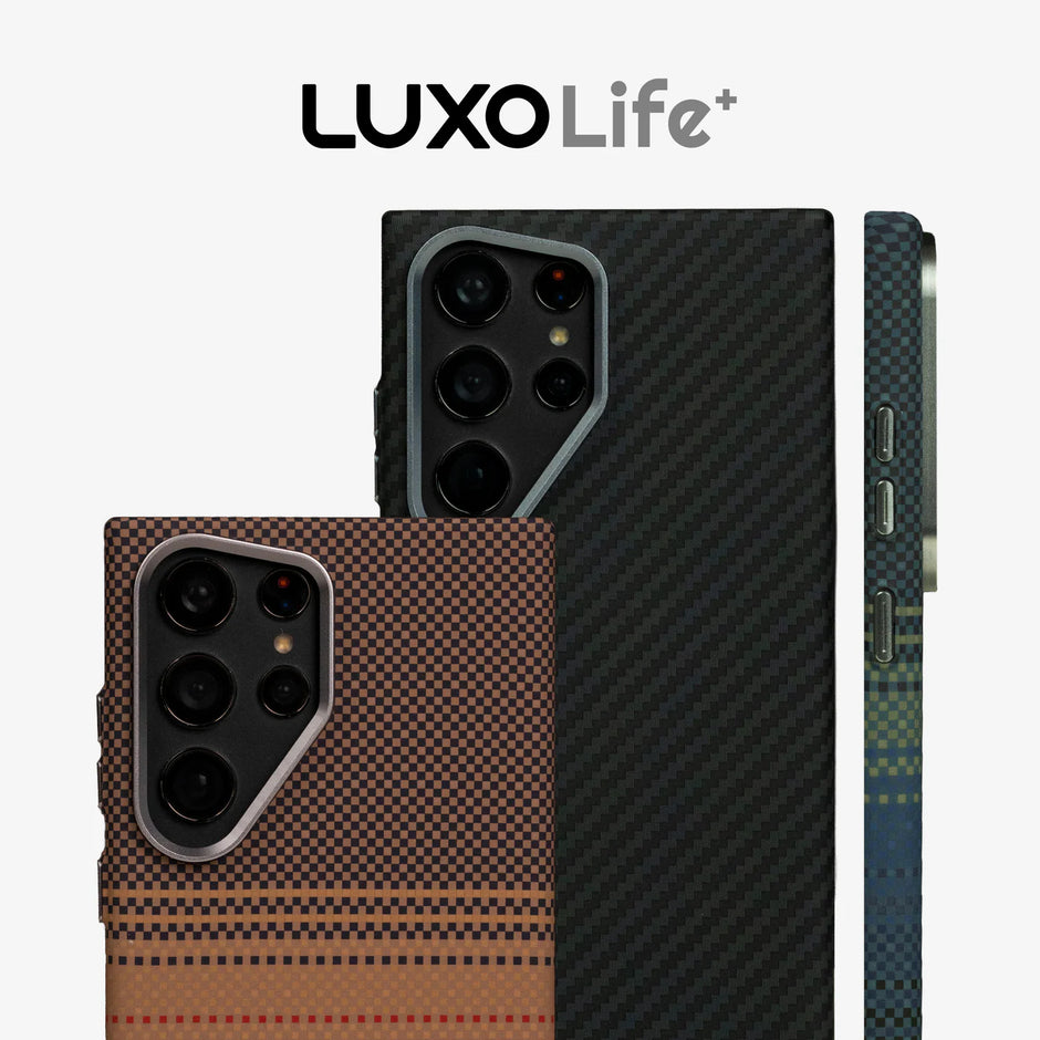 Case Ultra Delgado con Diseño Fibra de Carbono para Galaxy S23 Ultra | Luxo Azul 01