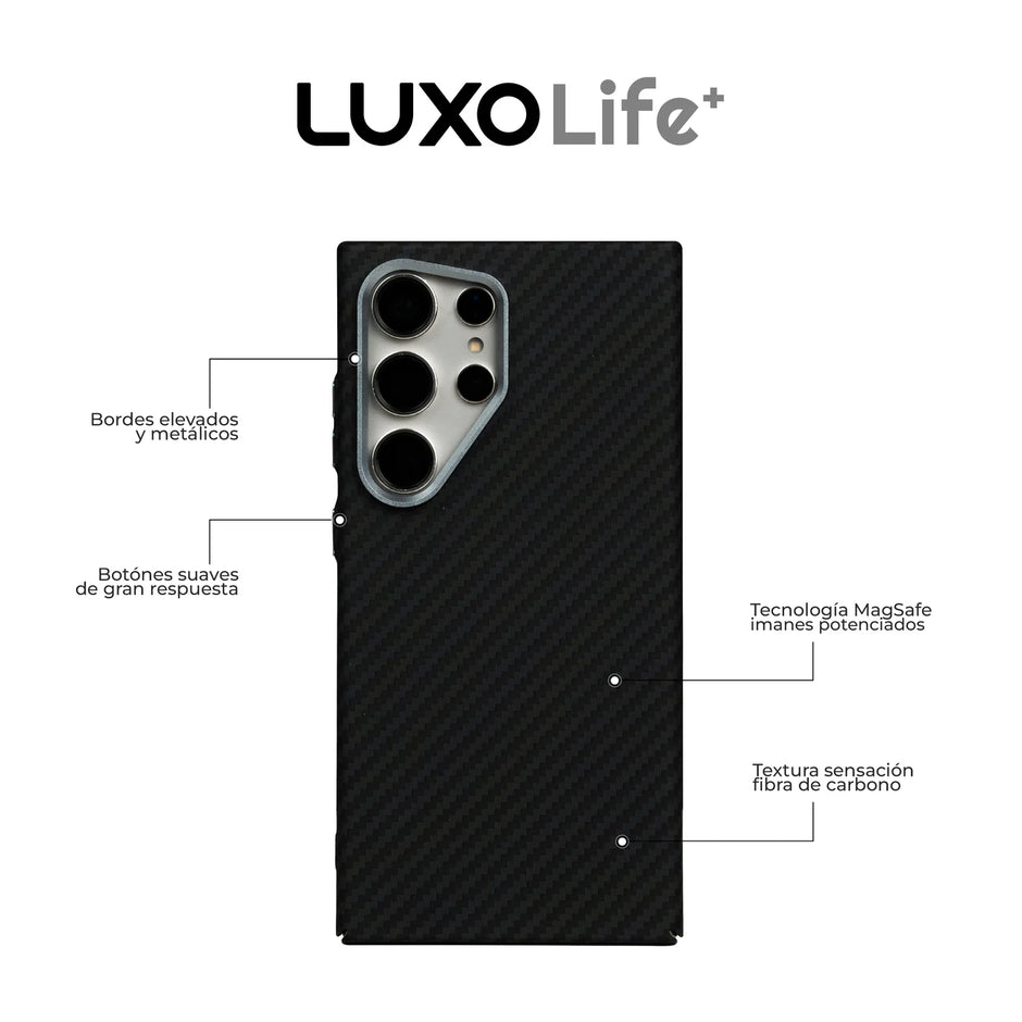 Case Ultra Delgado con Diseño Fibra de Carbono para Galaxy S24 Ultra | Luxo Negro 04