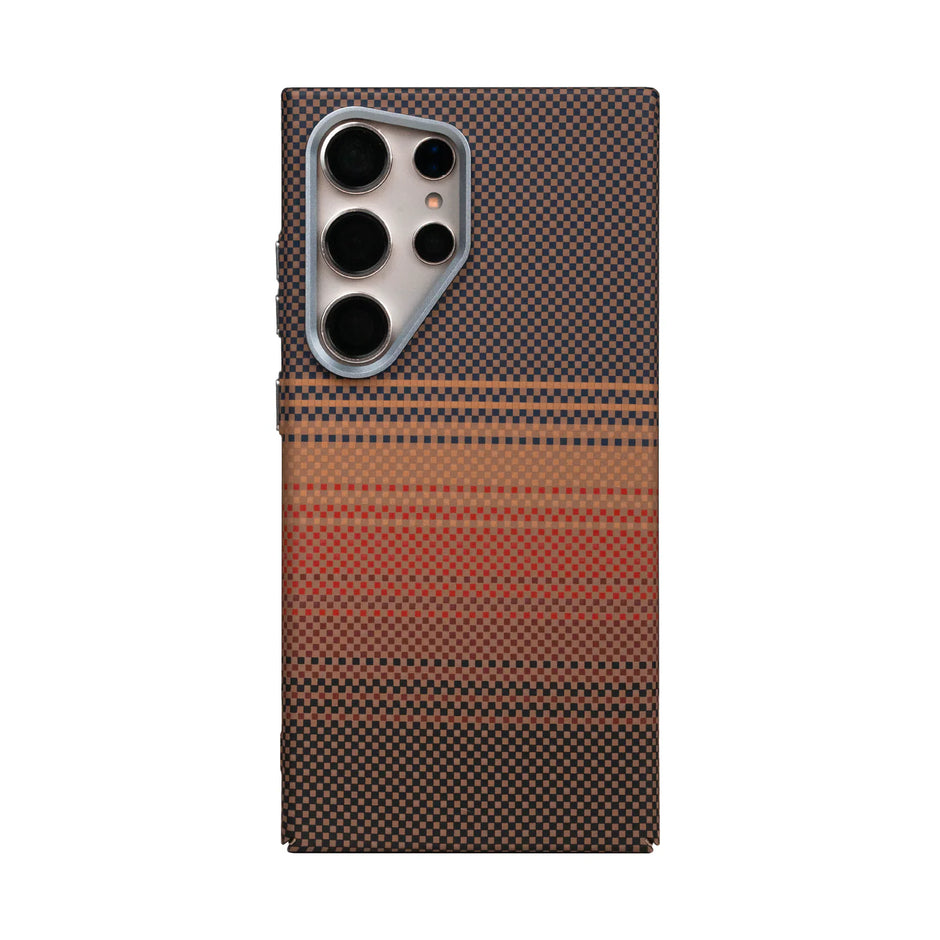 Case Ultra Delgado con Diseño Fibra de Carbono para Galaxy S24 Ultra | Luxo Naranaja 03