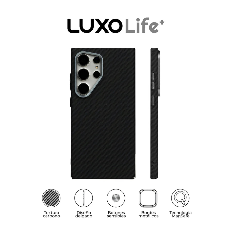 Case Ultra Delgado con Diseño Fibra de Carbono para Galaxy S24 Ultra | Luxo Negro 04