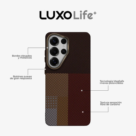 Case Luxo Modular - Galaxy S25 Ultra Magnético (Rojo)