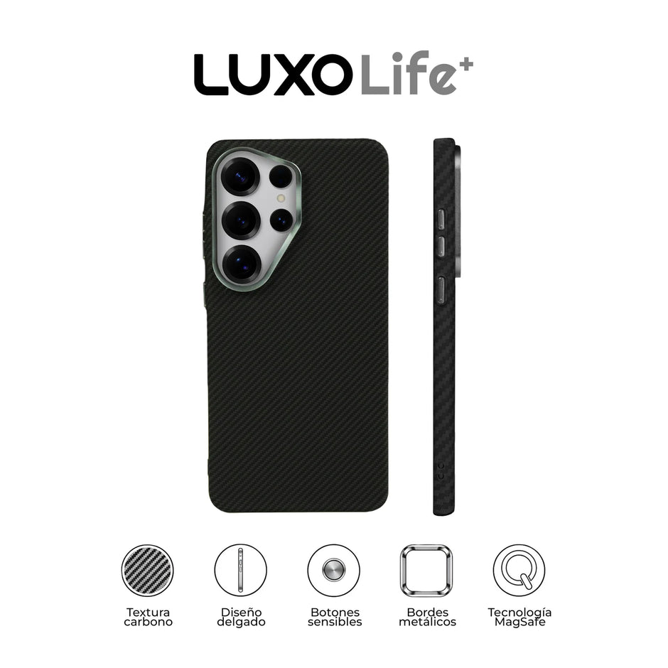 Case Ultra Delgado con Diseño Fibra de Carbono para Galaxy S25 Ultra | Luxo Negro 04