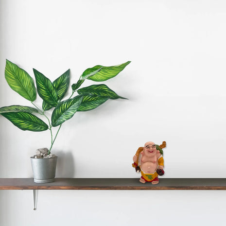 Adorno de buda feliz a colores de ceramica