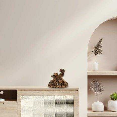 Adorno Estatua Oveja Sobre Monedas