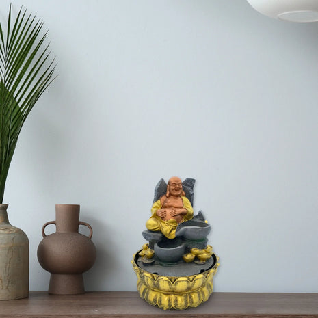 Decoración Feng Shui Para El Hogar  Fuente Para Buda sentada color dorado