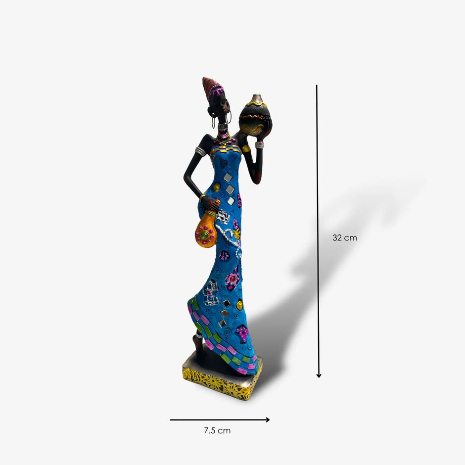 Figura de Estatua Dama Tribal Africana