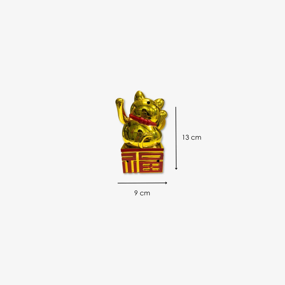 Gato De la Suerte Maneki Neko color Dorado completo
